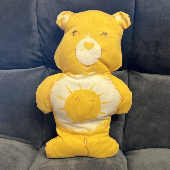Care Bears Yellow Sunshine Bear Funshine Vintage 1980’s Hand Sewn Plush 12" - Picture 1 of 6